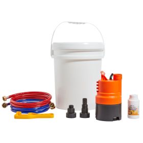 Tankless Water Heater Flushing Kit, Includes Efficient Pump & 5 Gallon Pail & 2 Hoses & Descaling Powder