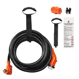 30 Feet RV Power Cord, 50 Amp, Heavy Duty STW 6/3 + 8/1 Generator Cord, NEMA 14-50P Male NEMA SS2-50R Female Plug