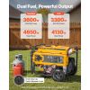 Portable Generator, Gasoline 4650W Peak Watt & LPG 4130W Peak Watt Dual Fuel Generator, Home Backup Generators with Electric Start