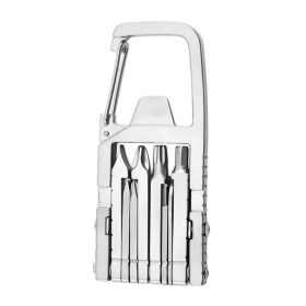 12 In 1 Multitool Cross Slot Hex Star Screwdriver Bit Box Bottle Opener Card Remover Stainless Steel Folding Multi Tool (Option: Default)