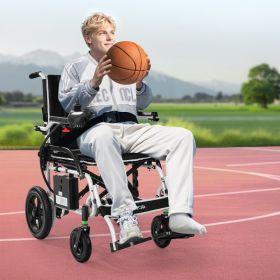 Electric Wheelchair 220lbs Capacity Foldable Lightweight 12 Mile (Option: black)
