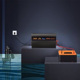 Sump Pump Battery Backup System 1500W LCD Auto Switches To Battery Inverter (Option: black)