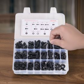 280 Pcs Bolts Nuts Assortment Kit Metric Alloy Steel M6 M8 M10 (Option: black)