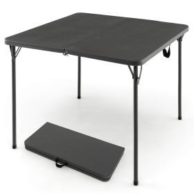 Folding Camping Table with HDPE Tabletop and Rustproof Steel Frame (Color: Gray)