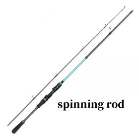 Lure Fishing Rod 180 Cm/6 Ft Carbon Fiber Casting Spinning Rod 2 Section Pole Bass (size: 180 cm/6 ft)